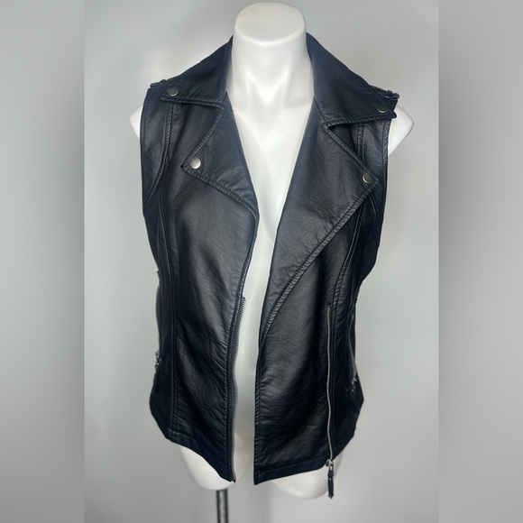 MAX STUDIO Zipper V-Neck Vest POLYURETHANE Jacket Size Small NWT - Picture 12 of 16
